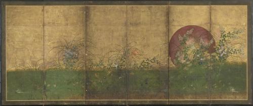 Sun and autumn plants (sun over Musashi plain)