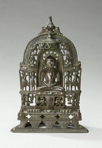 Miniature shrine with Jain teachers