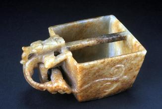 Square wine goblet with dragon handle