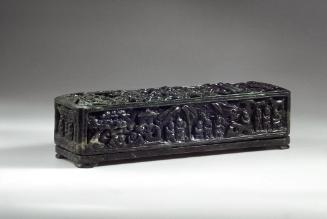 Lidded box with landscape scene