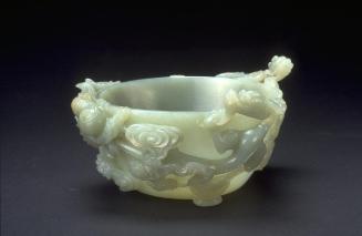 Bowl with openwork dragons chasing flaming pearl