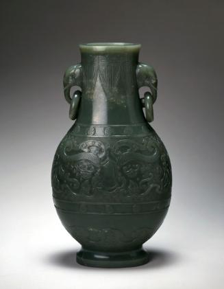 Vessel with elephant-headed handles