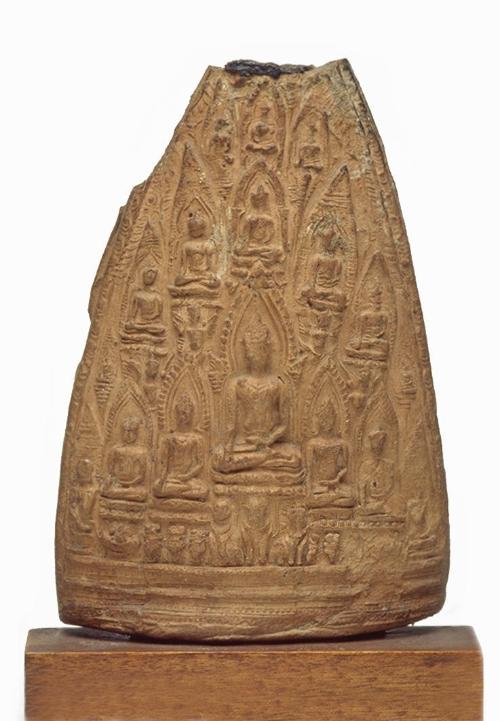 Votive tablet with multiple seated Buddhas