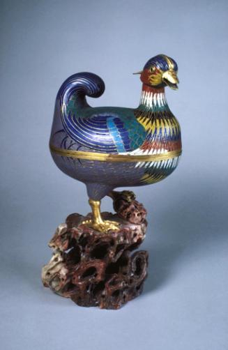 Mandarin duck on soapstone stand