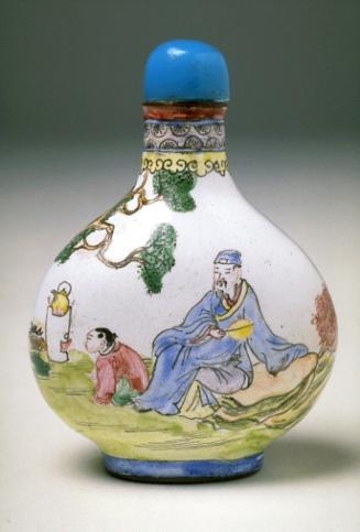 Snuff bottle depicting the tea master Lu Yu