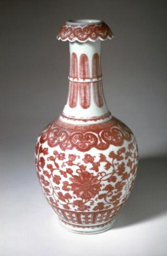 Bottle vase with lotus scrolls