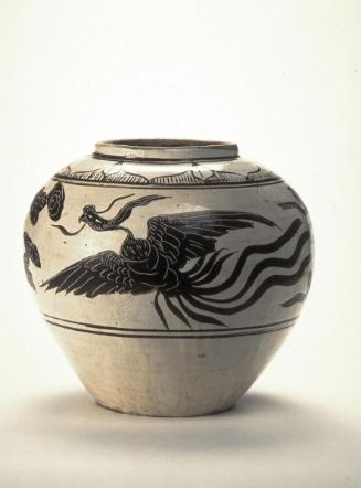 Jar with phoenix