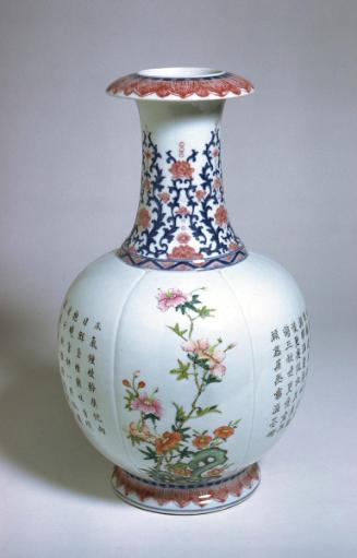 Bottle with flowers and peoms