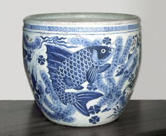 Jar depicting fish