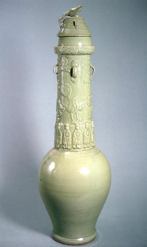 Funerary vase with Daoist figures