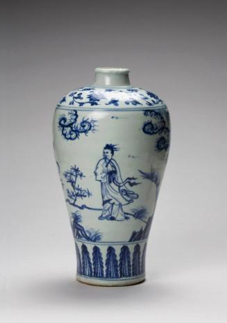 Vase with a scence of scholars going to a gathering