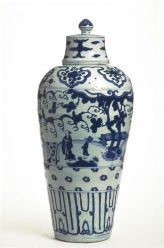 Covered Meiping vase with four gentlemen