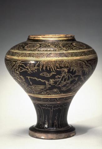 Vase with figures of literati