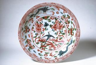 Basin with dragons, phoenix, and flowers