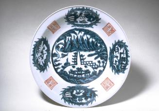 Plate with a scene of immortal isles