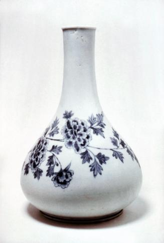 Vase with butterfly and flower design