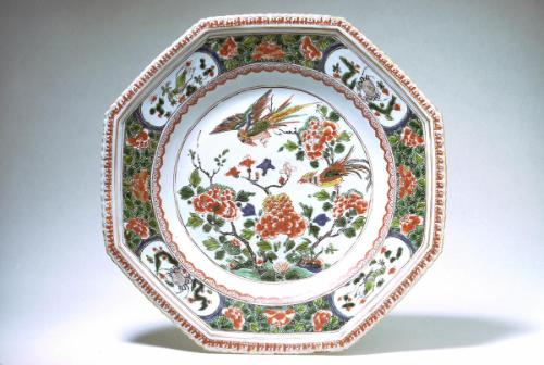 Octagonal plate, one of a pair