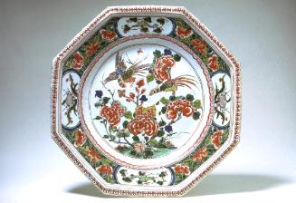 Octagonal plate, one of a pair