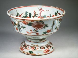 Cup washing basin (haisen) with bird and flowers decoration