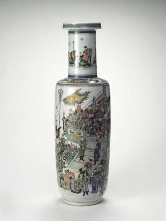 Mallet vase with scene of warriors