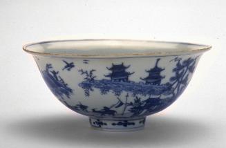 Bowl with landscape, one of a pair