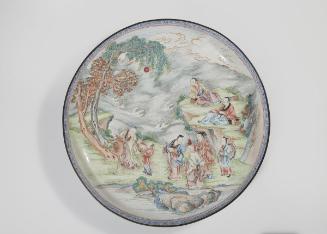 Large plate depicting an immortal paradise