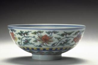 Bowl with lotus, one of a pair