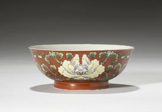 Shallow bowl with peonies (Pair with B60P1769)