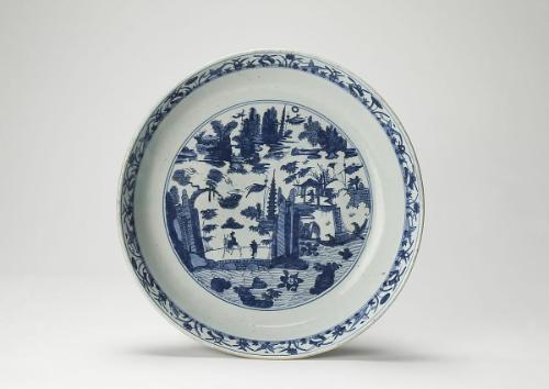 Large plate with a scene of immortal isles