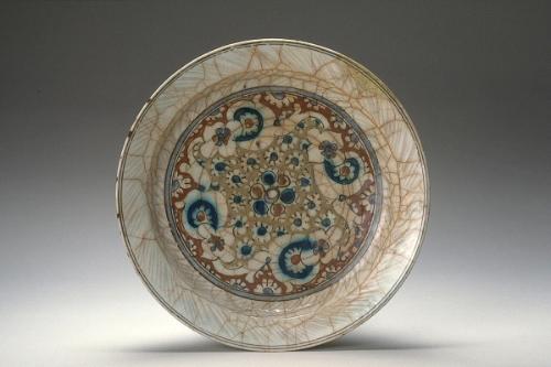 Dish with abstract floral decoration