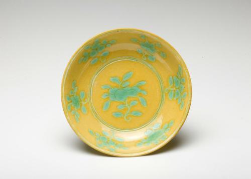 Plate with flowers, one of a pair