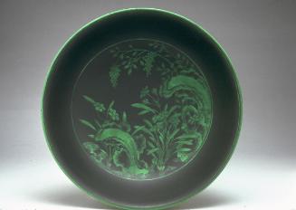 Deep saucer, one of a pair