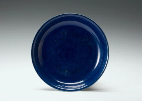 Plate with blue glaze