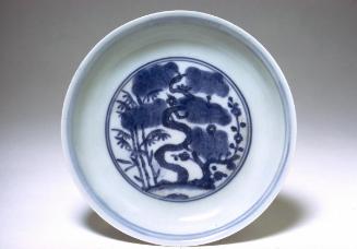 Saucer with a depiction of the three friends