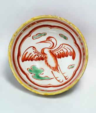 Bowl with crane