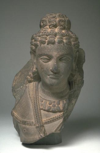 Head of an image of a bodhisattva