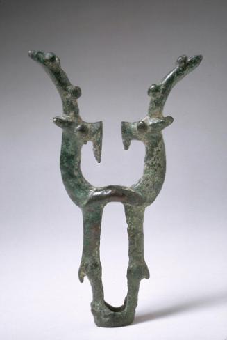 Finial in the form of confronted wild goats