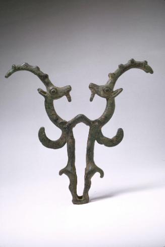 Finial in the form of confronted wild goats