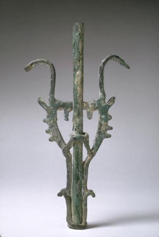 Finial in the form of confronted wild goats