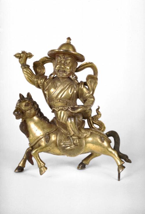 The Buddhist guardian Dam Chen riding a horse