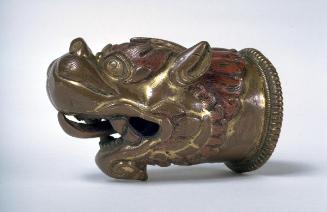 Finial in the shape of a lion's head