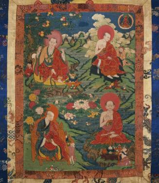 The Buddhist elders Kanakavatsa,Vajriputra, Kanakabharadvaja, and Bhadra