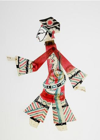 Male figure wearing red dragon robe and jade belt