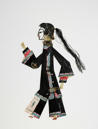 Female figure with long black ponytail