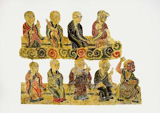 Nine seated luohans