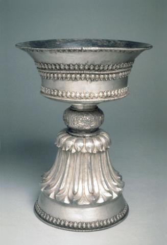 Butter lamp, one of a pair