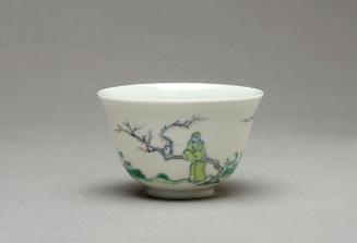 Cup with a scene of a scholar in a garden