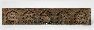 Frieze with Indra, Nandikeshvara, and other deities