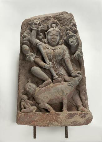 the Hindu deity Durga killing the buffalo demon