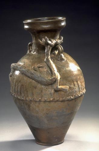 Funerary jar with sculpted dragon